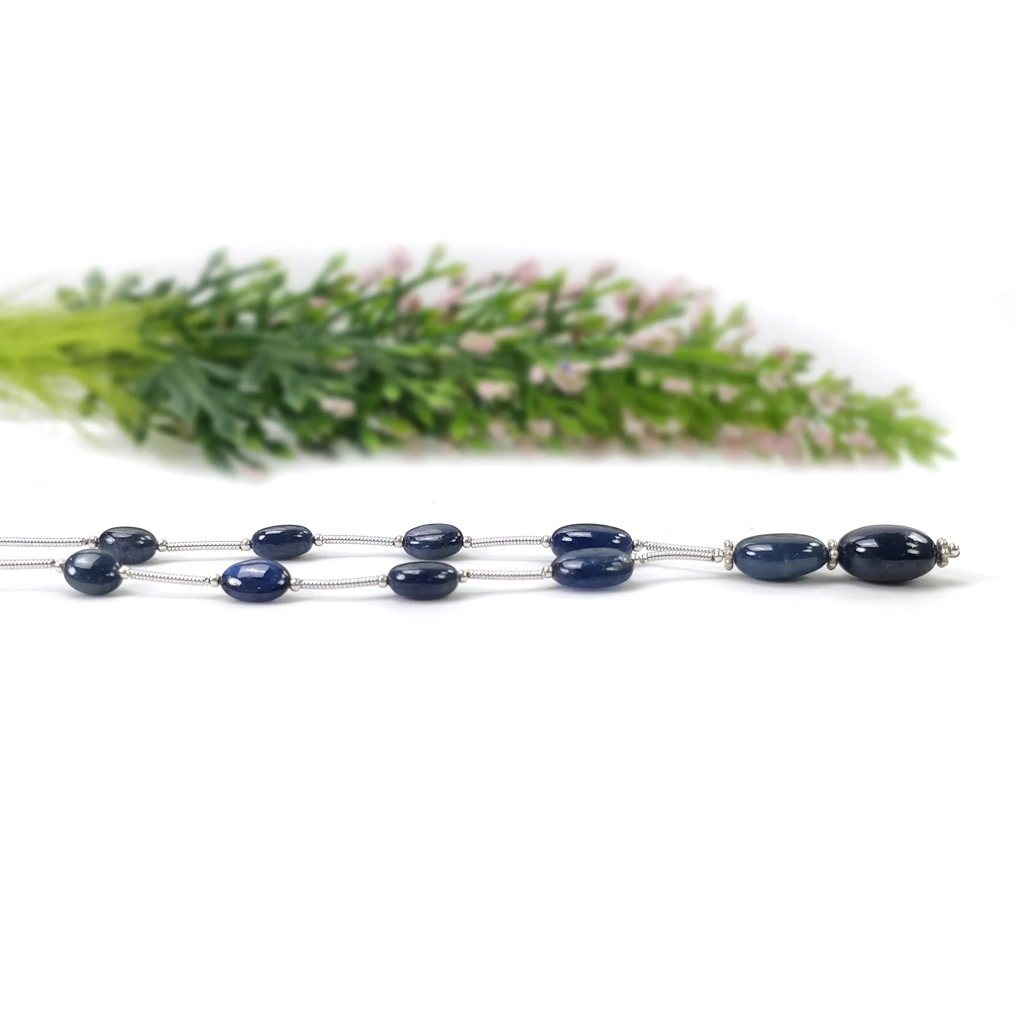 BLUE SAPPHIRE Gemstone Loose Beads : 48.00cts Natural Untreated Sapphire Plain Oval Shape Beads 7*6.5mm - 13*11mm