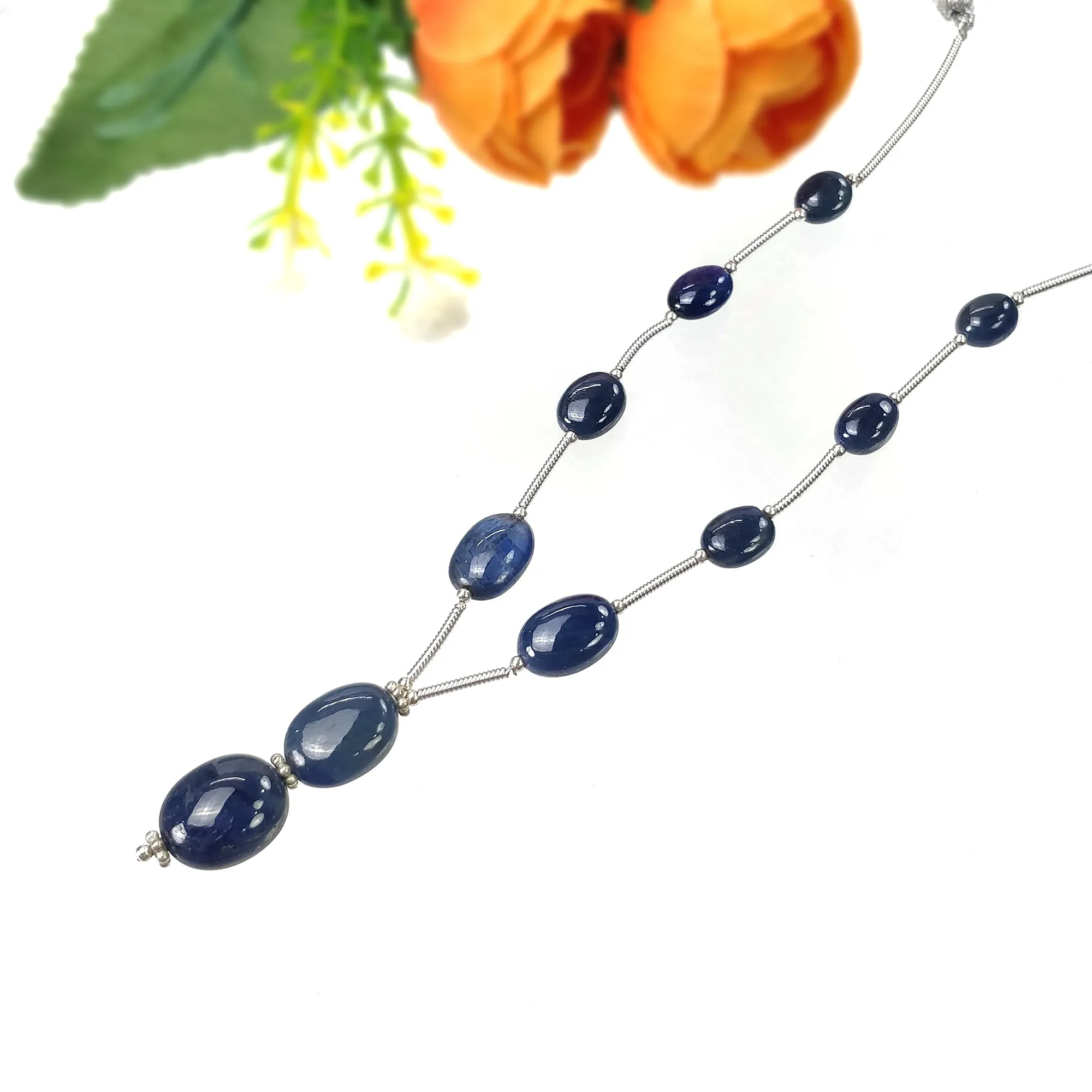 BLUE SAPPHIRE Gemstone Loose Beads : 48.00cts Natural Untreated Sapphire Plain Oval Shape Beads 7*6.5mm - 13*11mm