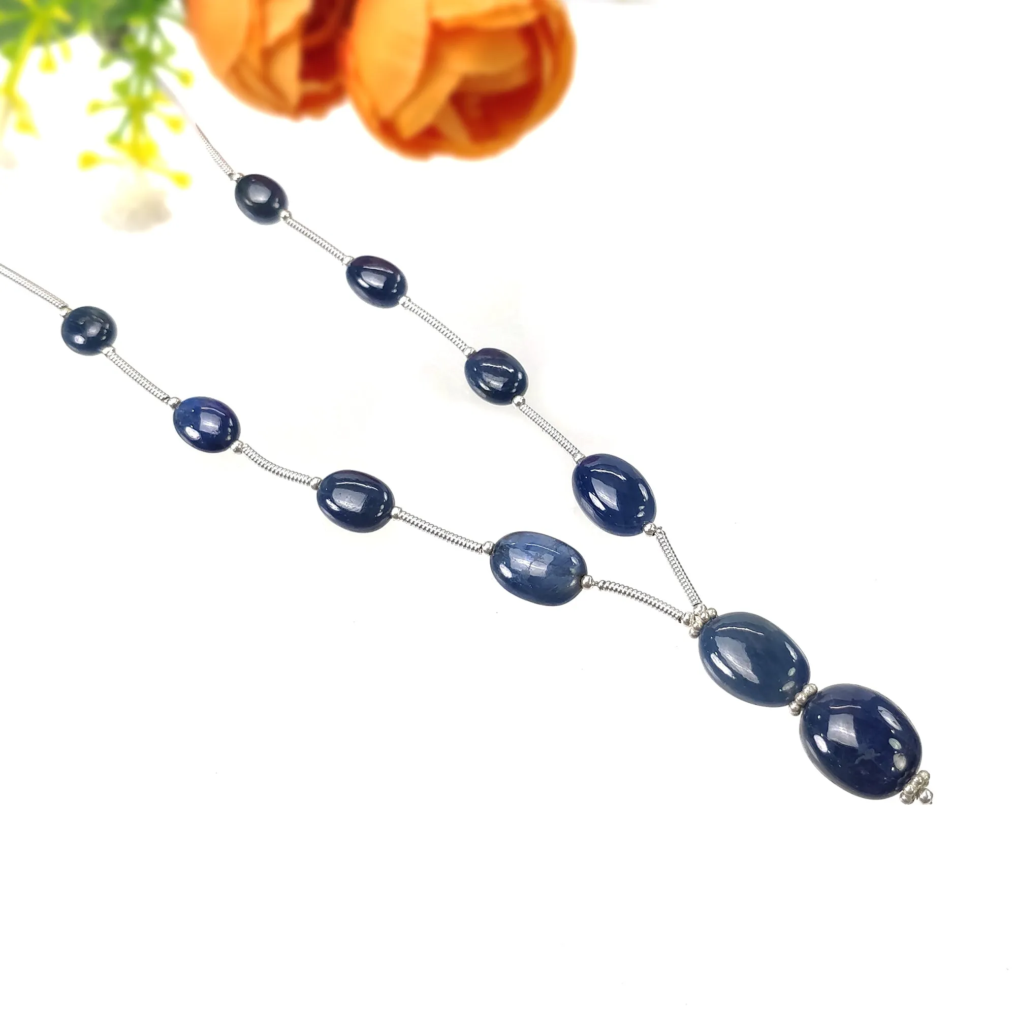 BLUE SAPPHIRE Gemstone Loose Beads : 48.00cts Natural Untreated Sapphire Plain Oval Shape Beads 7*6.5mm - 13*11mm