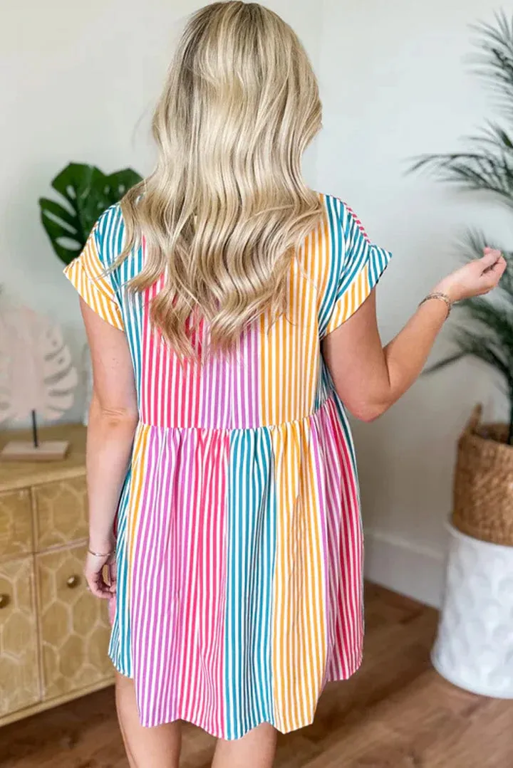 Brea Striped Collared Mini Dress