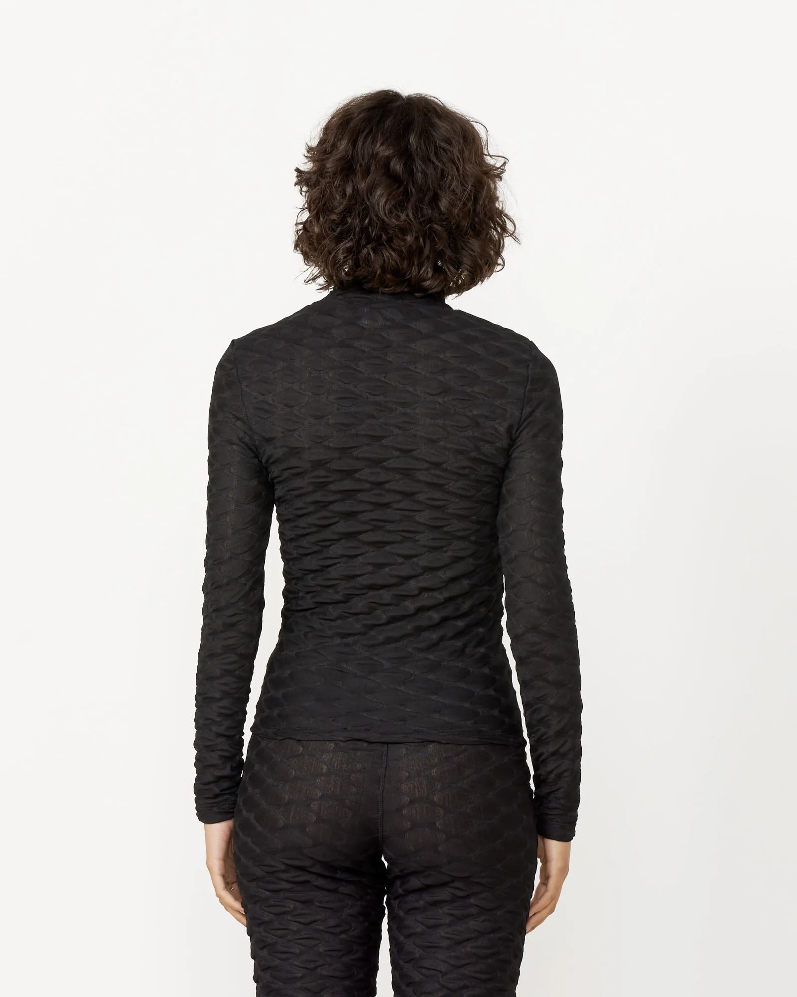 Bubble Wrap Turtleneck in Black