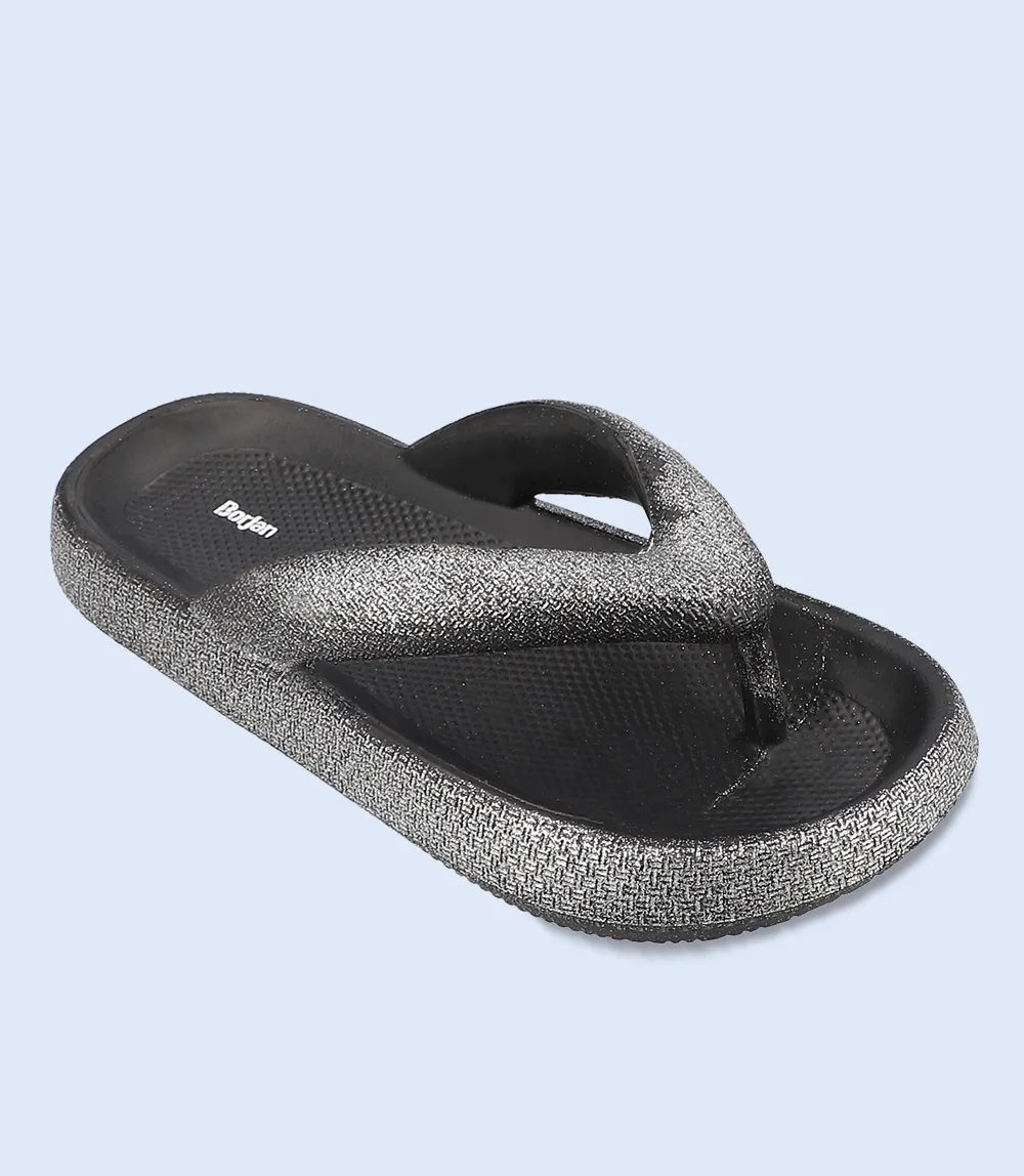 BW7078-BLACK-Women Flip flop