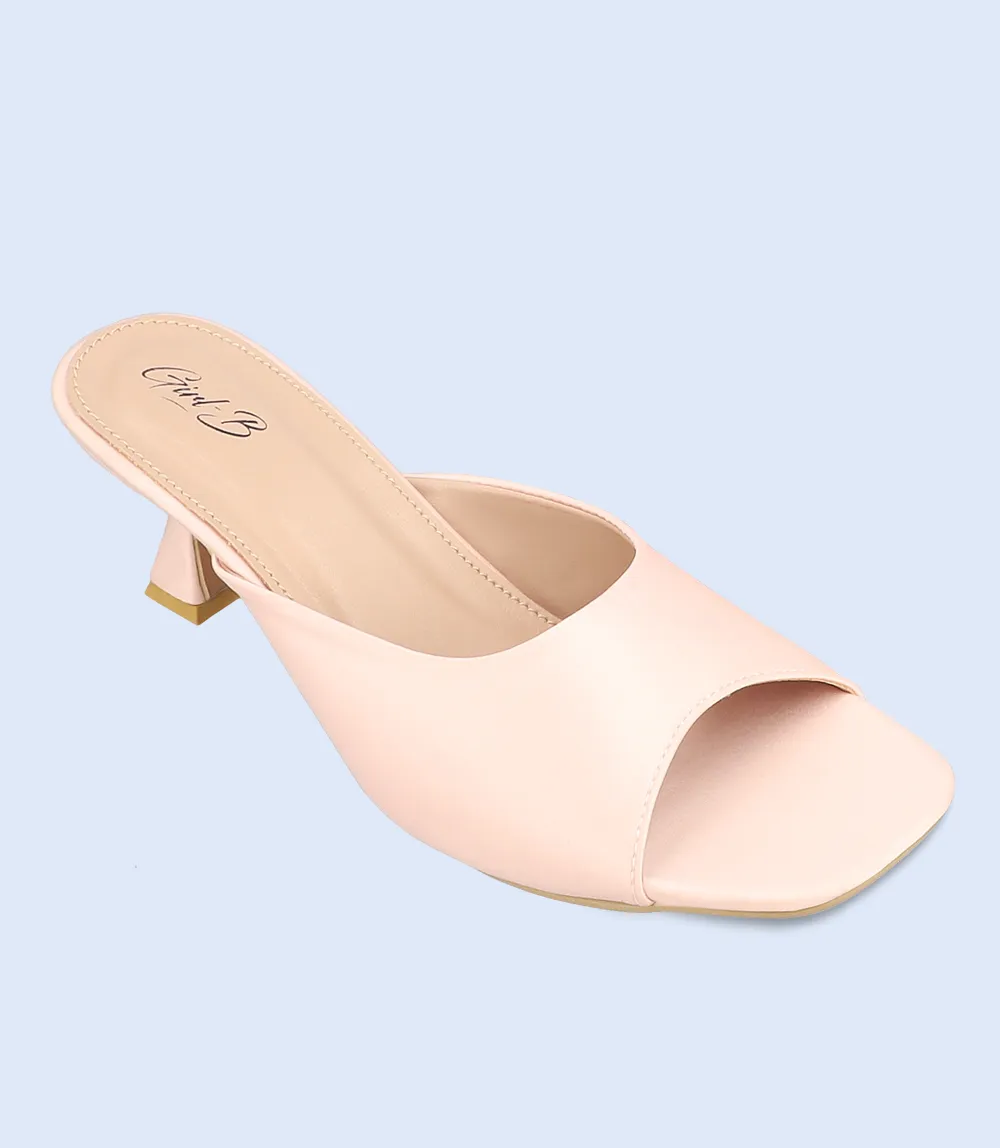 BW7404-TEA-PINK-Women Formal Slipper Heels