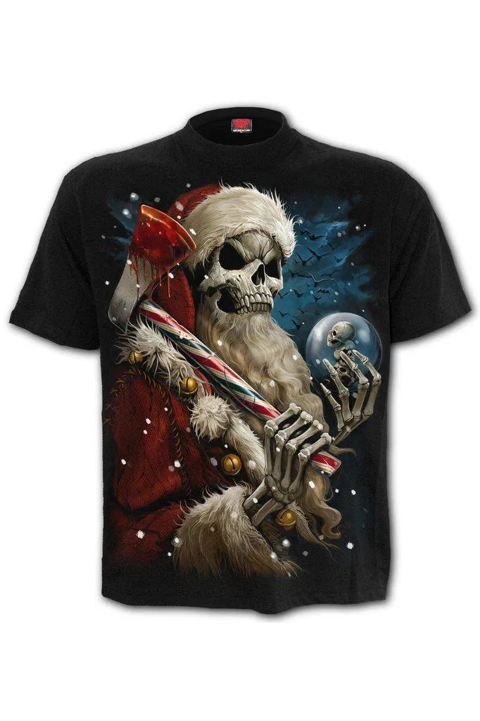 Candy Cane Santa - T-Shirt Black