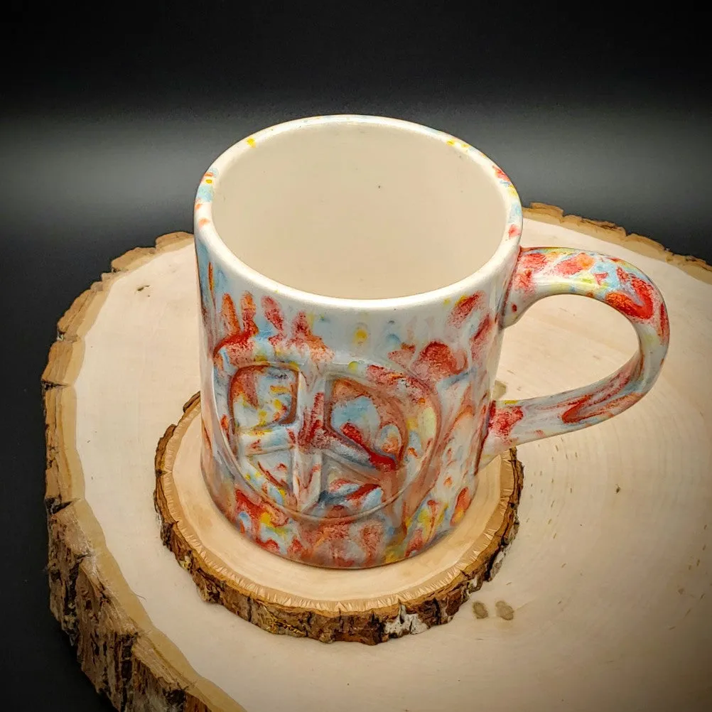 Ceramic Peace Sign Mug (Ready To Ship)