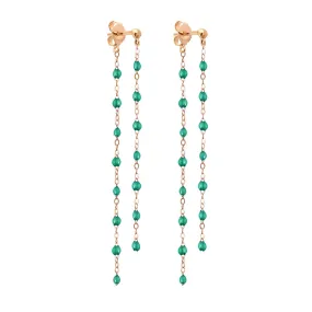 Classic Gigi dangling Emerald earrings, Rose Gold