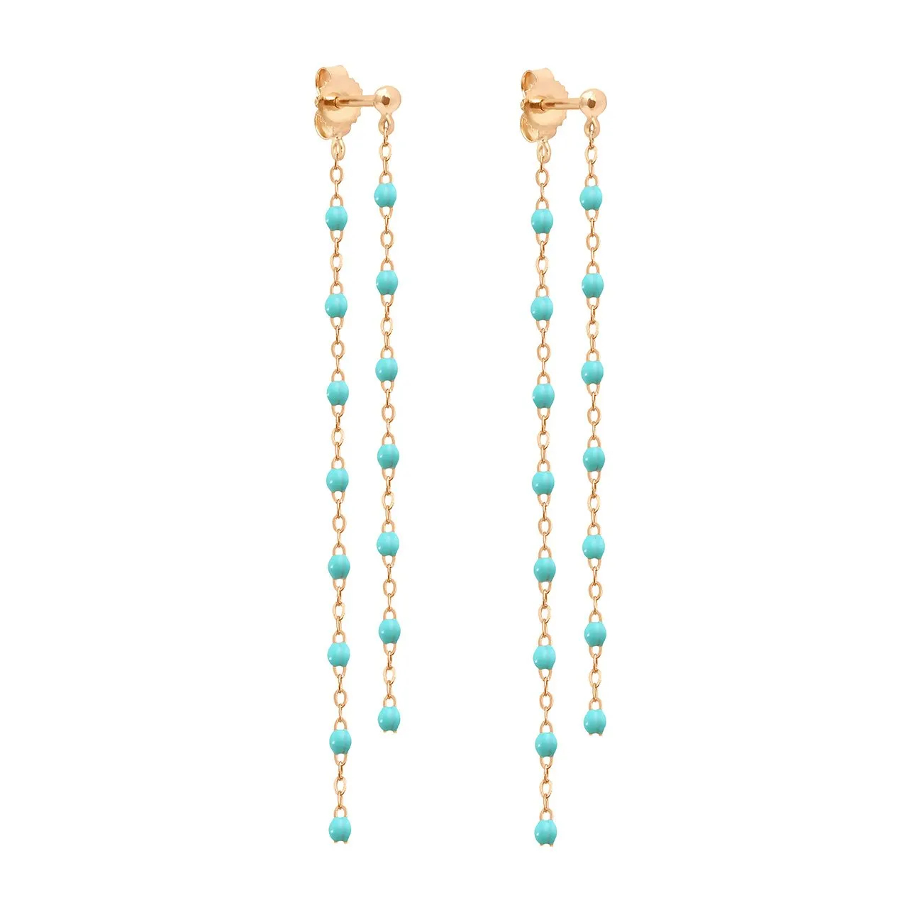 Classic Gigi dangling Turquoise Green earrings, Rose Gold