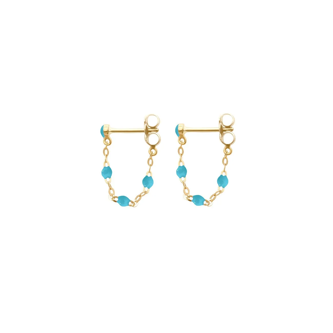 Classic Gigi Turquoise earrings, Yellow Gold