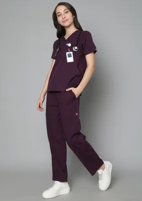 Classic Women's 5-Pocket (Wine) Scrub