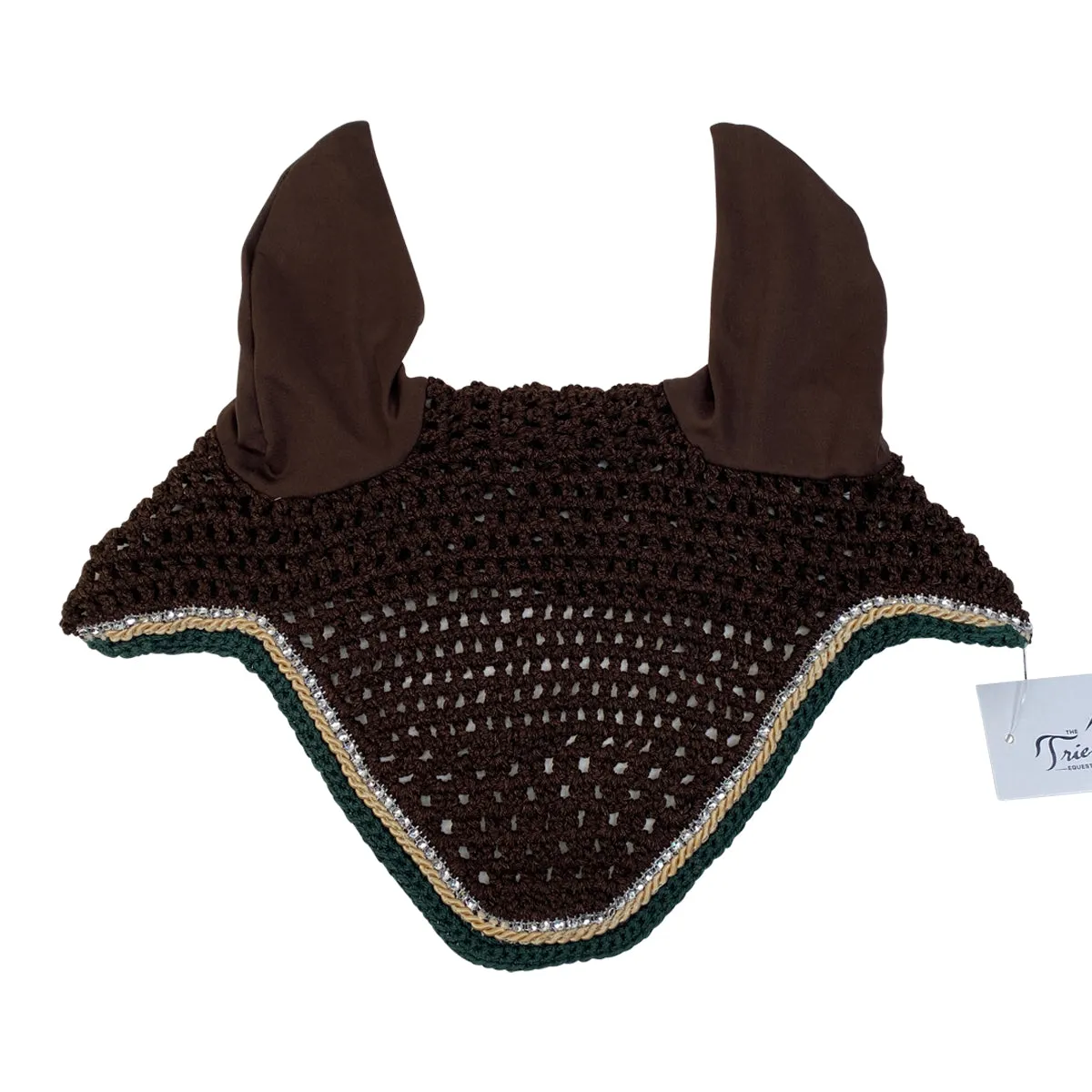 Crochet Fly Bonnet in Chocolate - Full