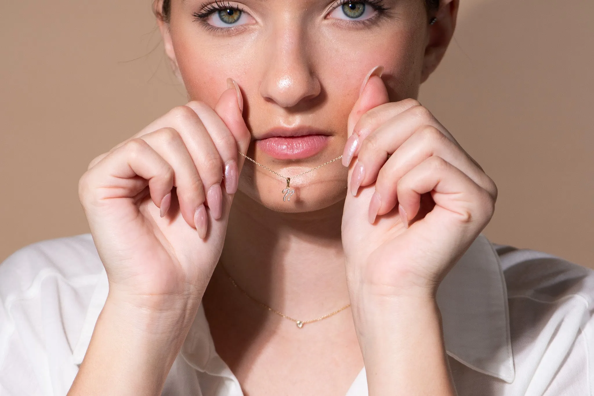 Cursive Diamond Initial Necklace