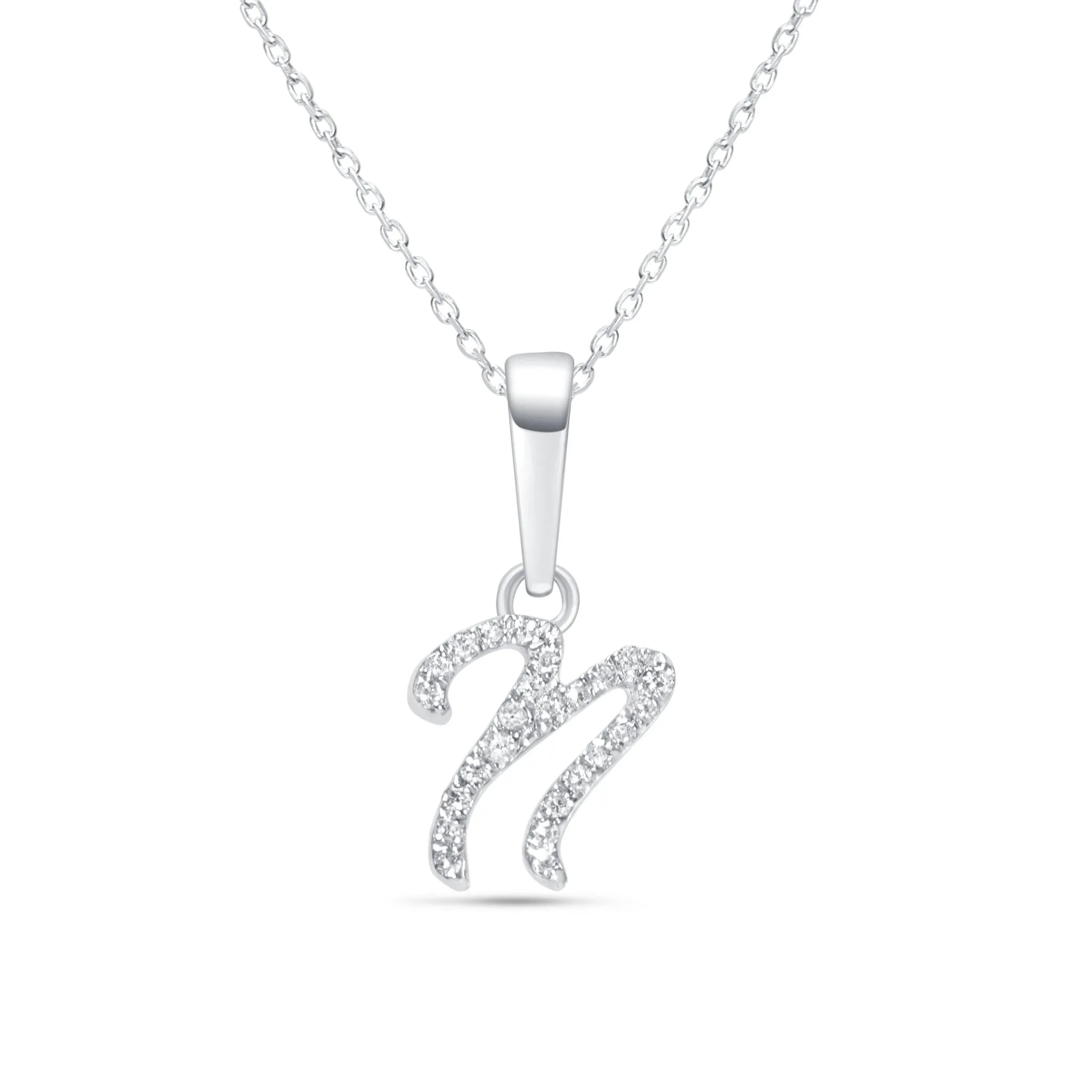 Cursive Diamond Initial Necklace