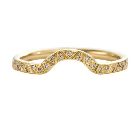 Curved Eternity Ring with Engraved Geometric Pattern