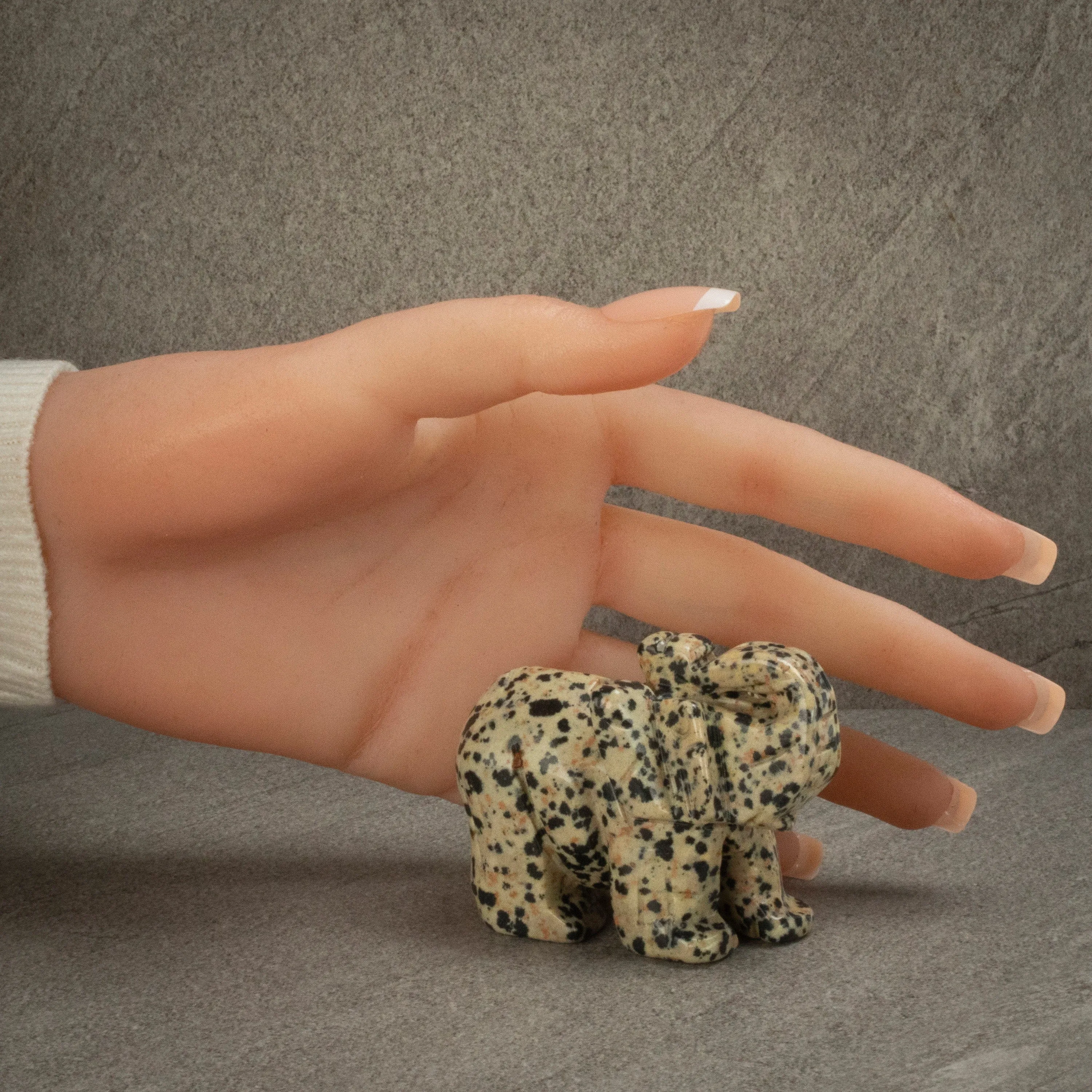 Dalmation Jasper Elephant Carving