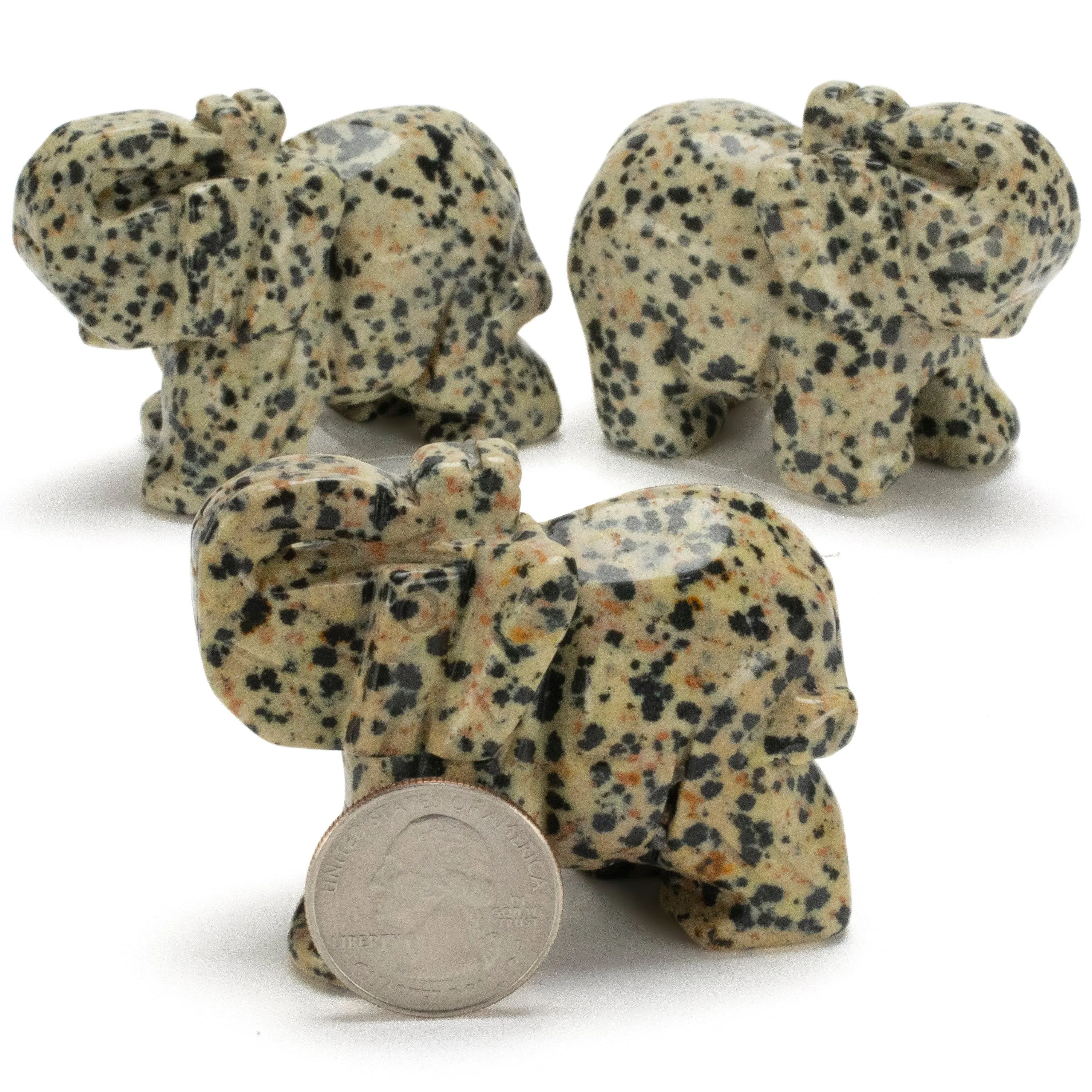 Dalmation Jasper Elephant Carving