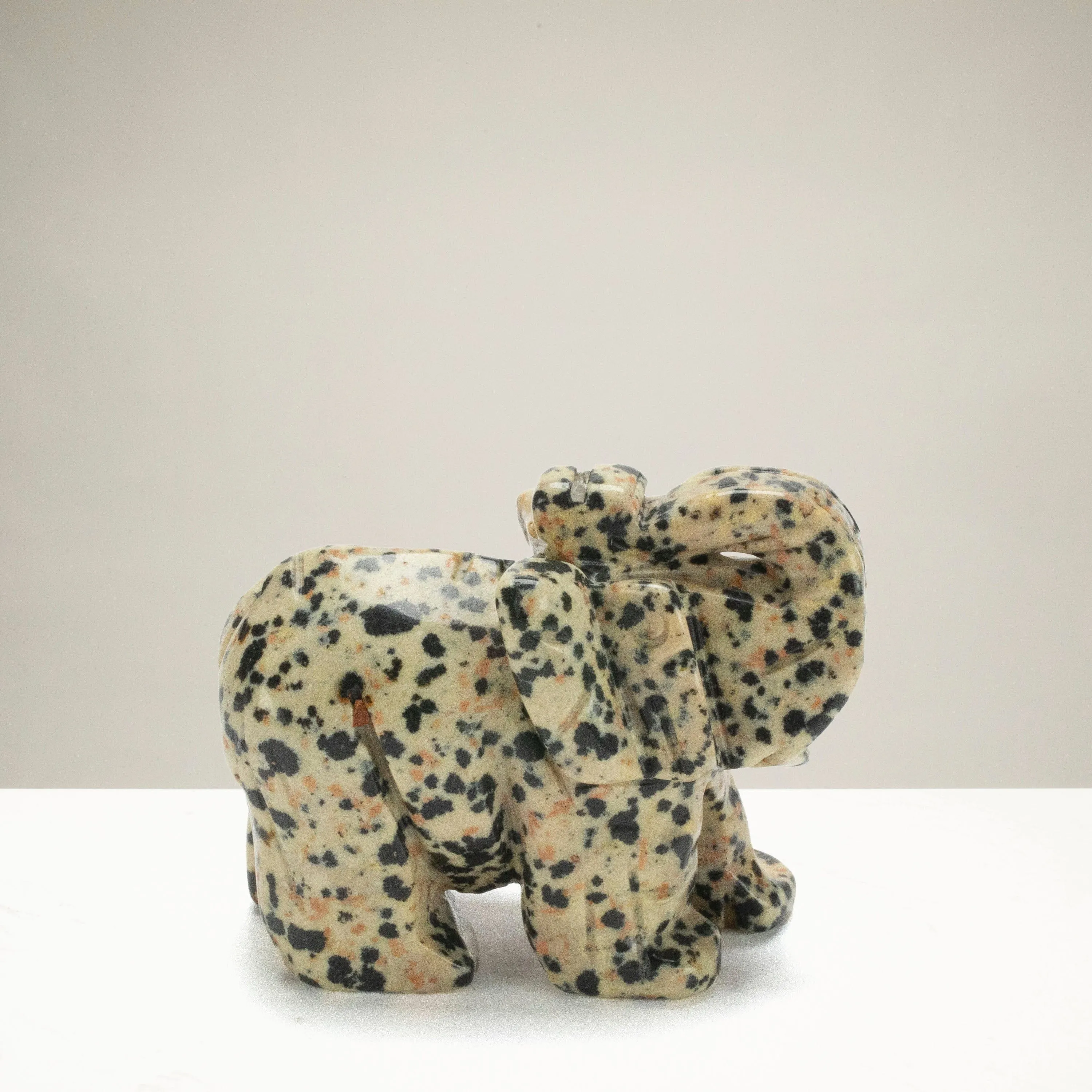 Dalmation Jasper Elephant Carving