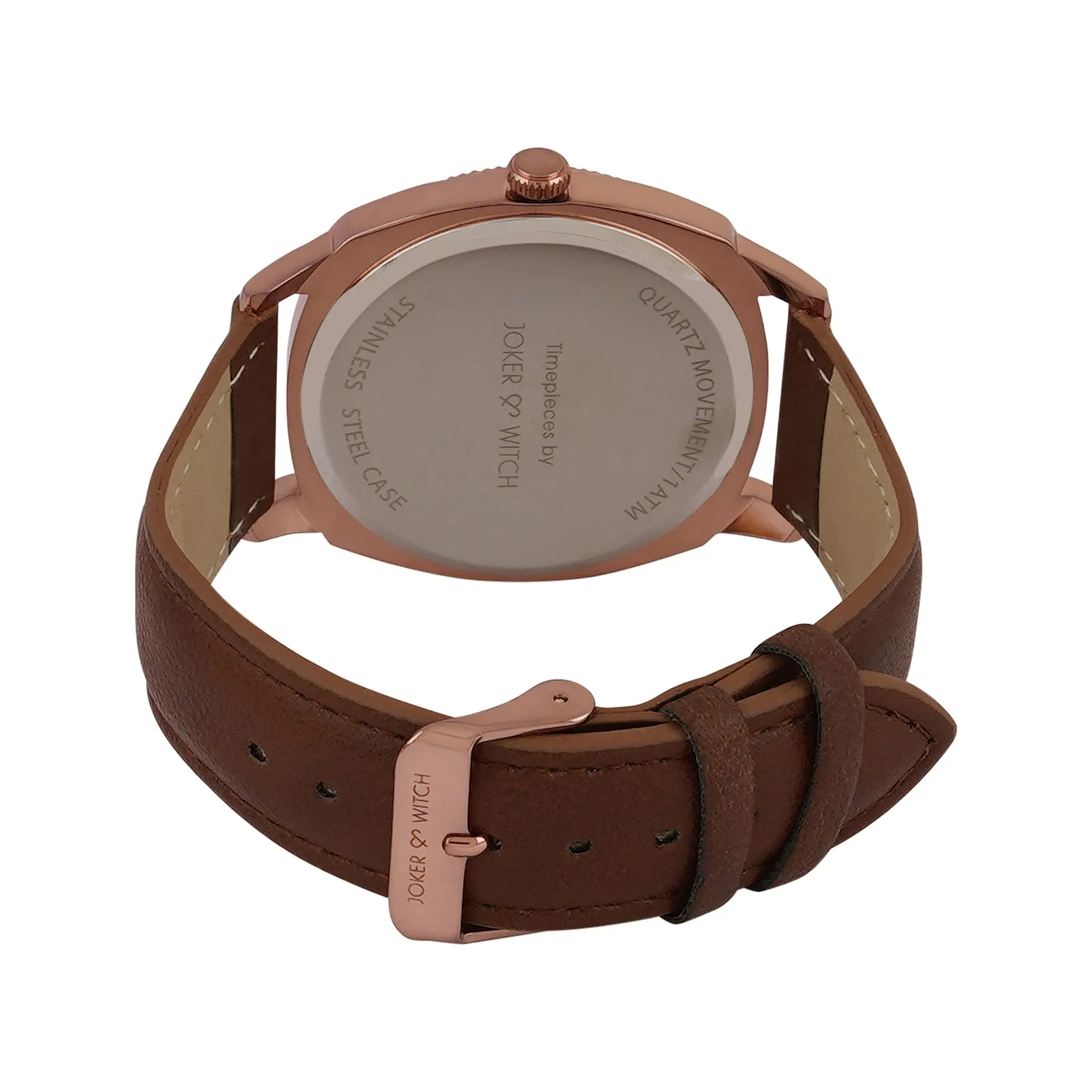 Dean Grey Dial Brown Pu Strap Watch