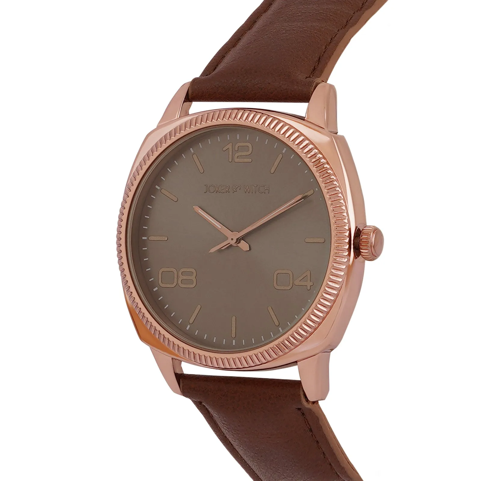 Dean Grey Dial Brown Pu Strap Watch