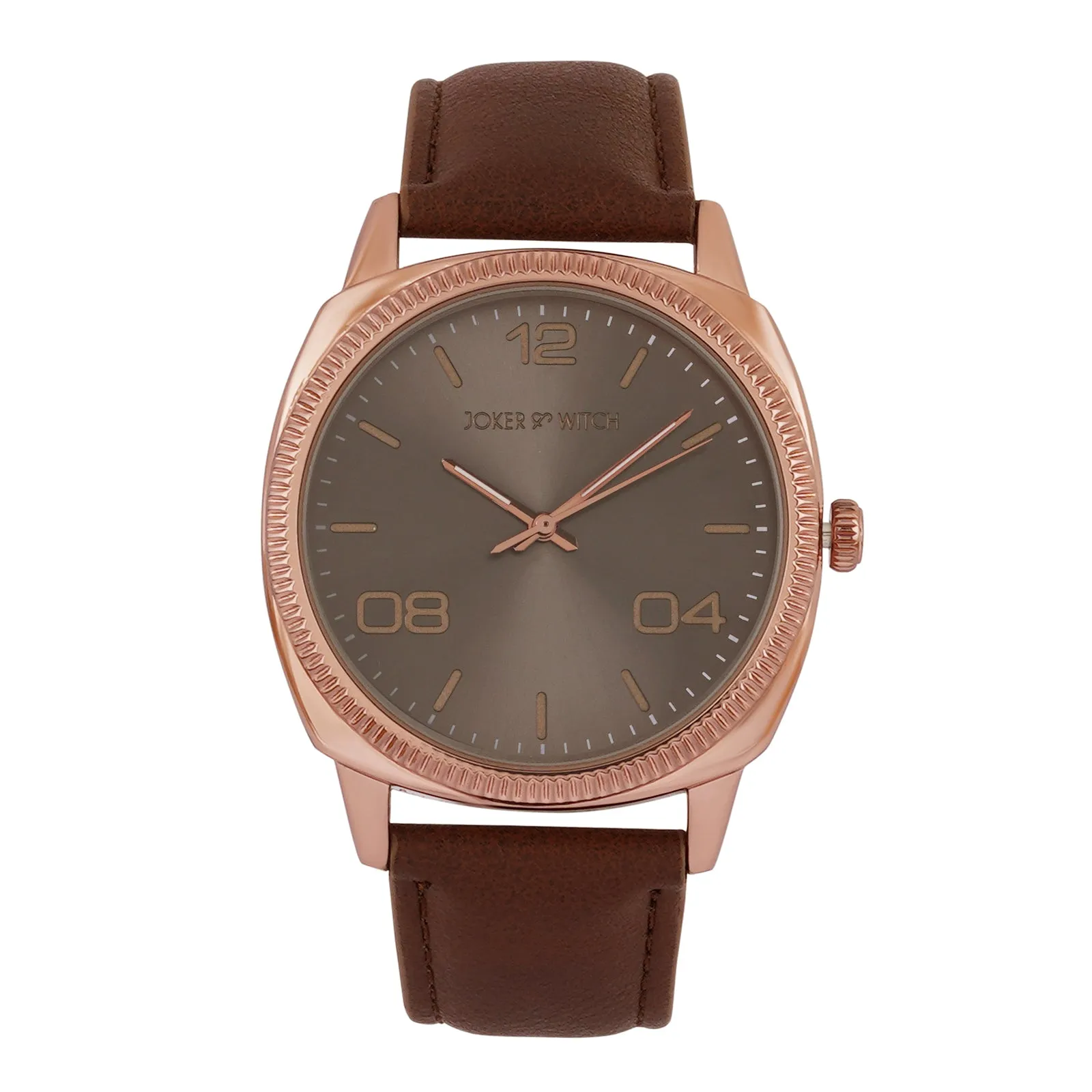 Dean Grey Dial Brown Pu Strap Watch