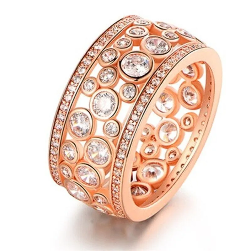 Delicate Full Paved Round Diamond Ring