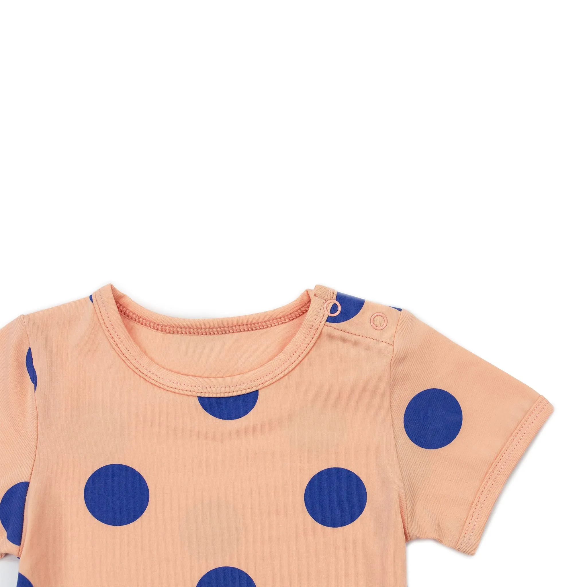 Dotty Short Sleeve Bodysuit, Peach