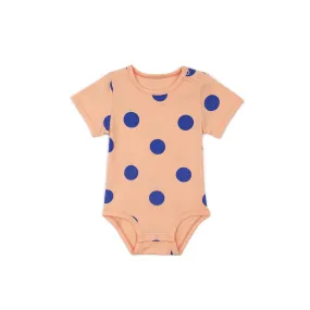 Dotty Short Sleeve Bodysuit, Peach