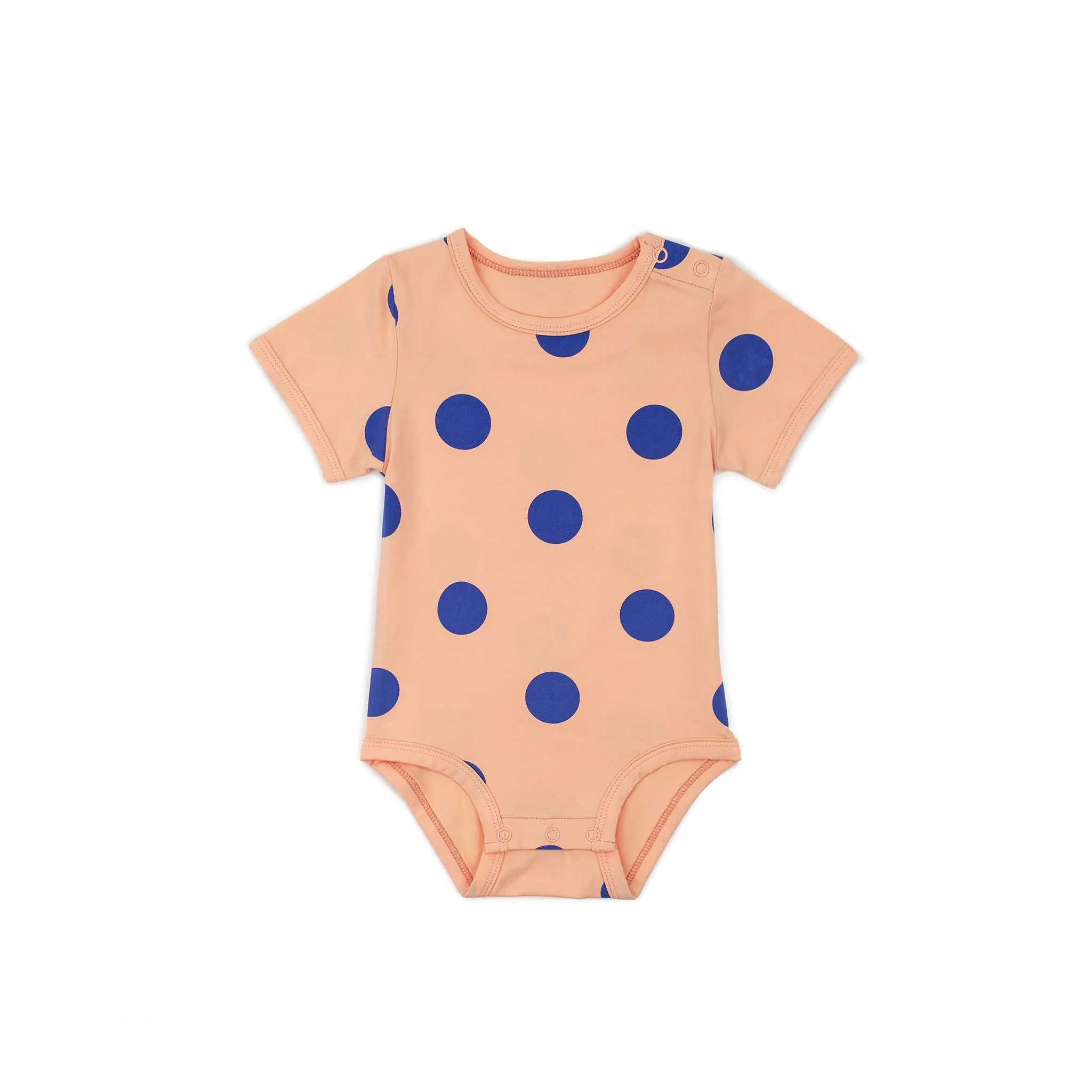 Dotty Short Sleeve Bodysuit, Peach