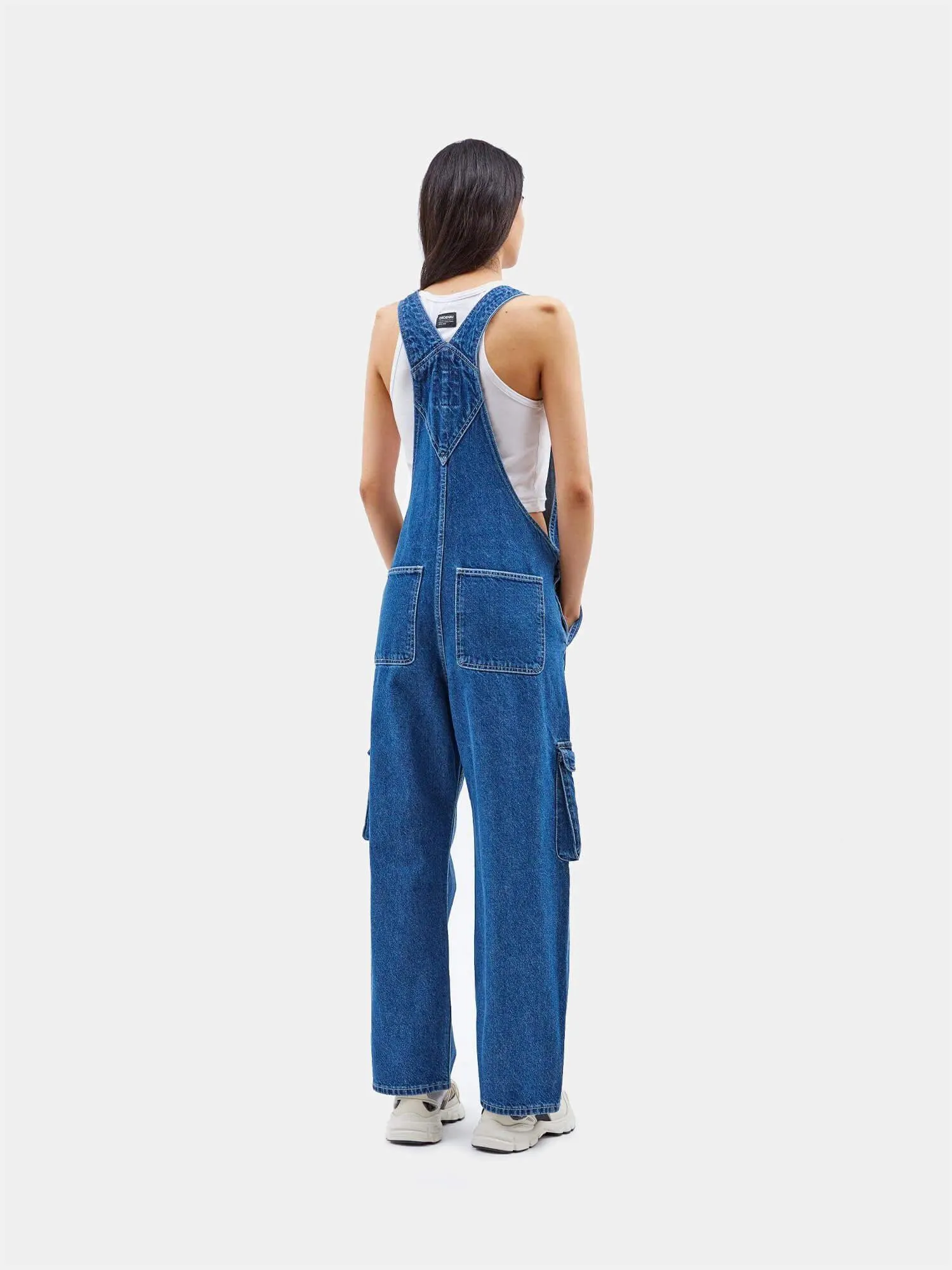 Dr Denim Cordelia Dungaree - Pebble Mid Stone