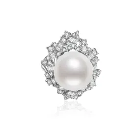 Elegant 18K Gold Diamond Edison Pearl Ring KR00028