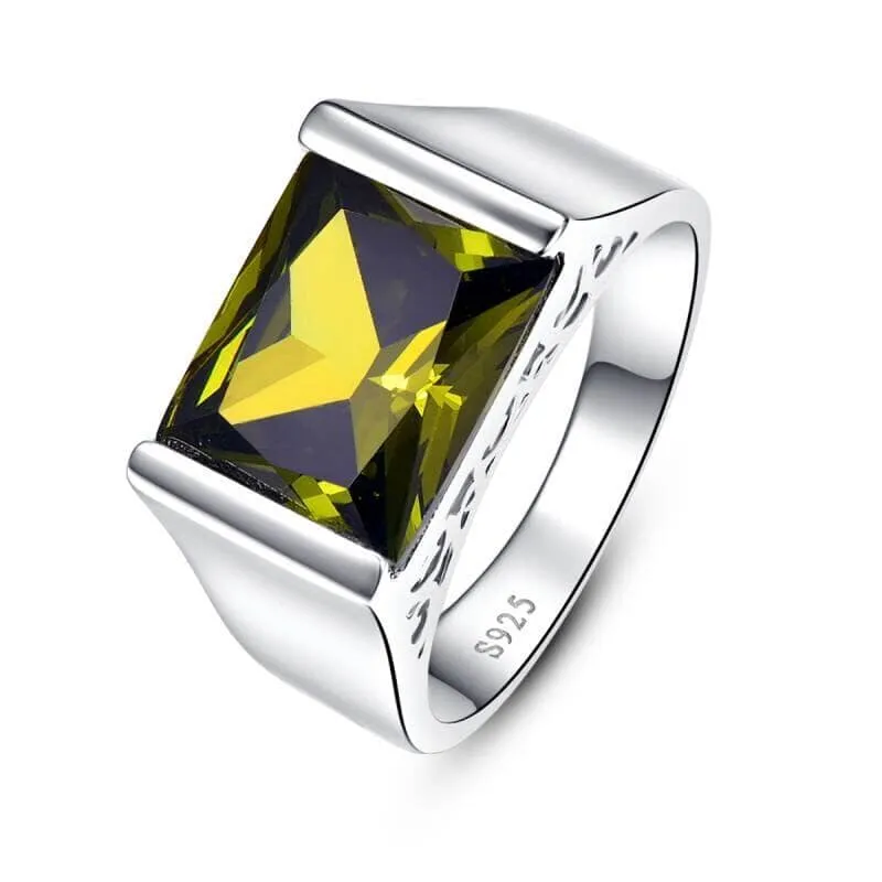 Elegant and Fashionable Peridot Stone Ring - 925 Sterling Silver