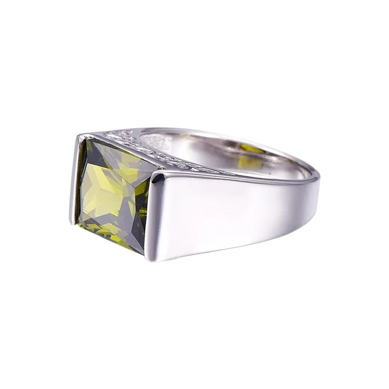 Elegant and Fashionable Peridot Stone Ring - 925 Sterling Silver