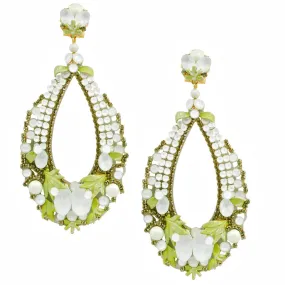 Elegant Garden Green Sparkling Drop Earrings by DUBLOS