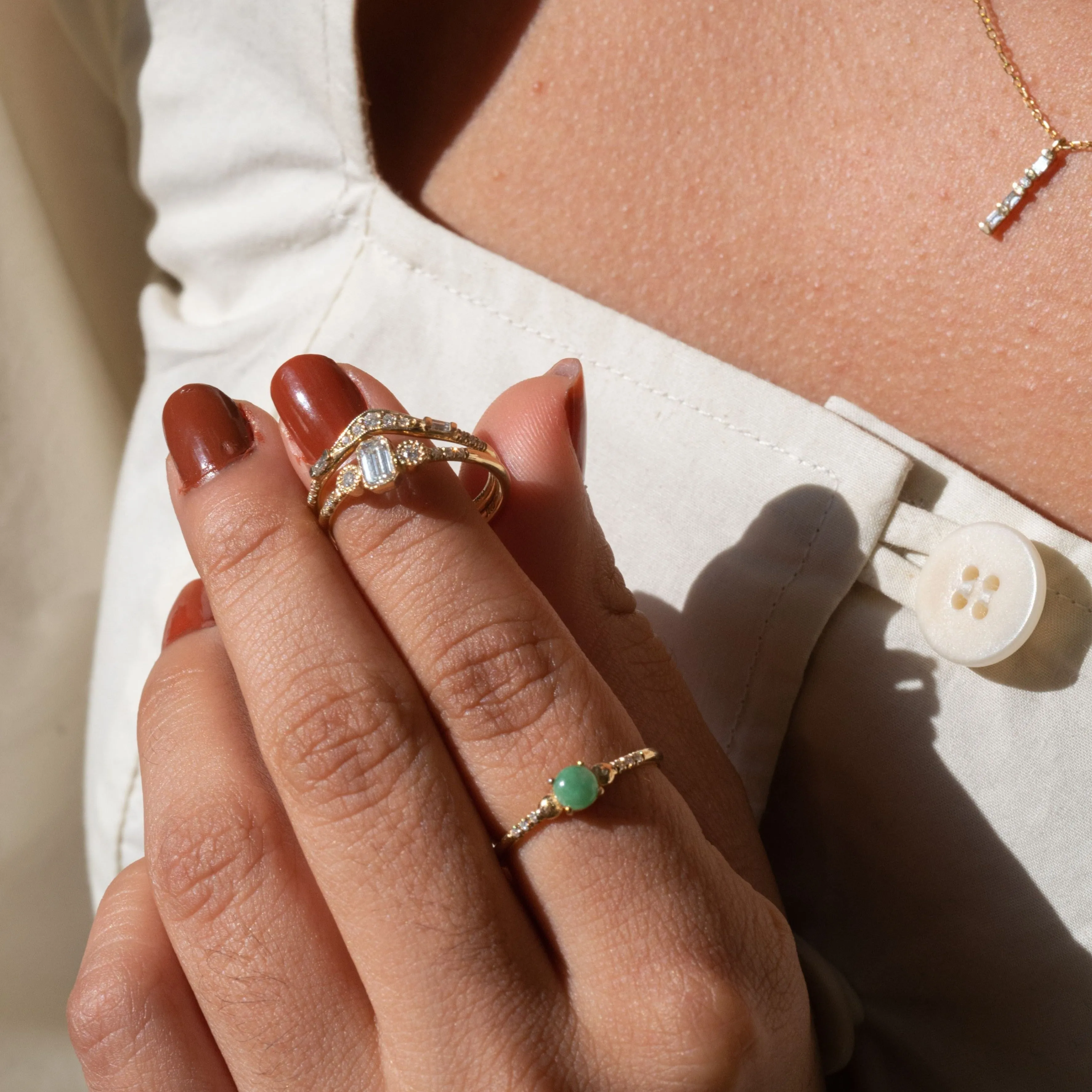 Emerald Cut Diamond Nocturne Ring