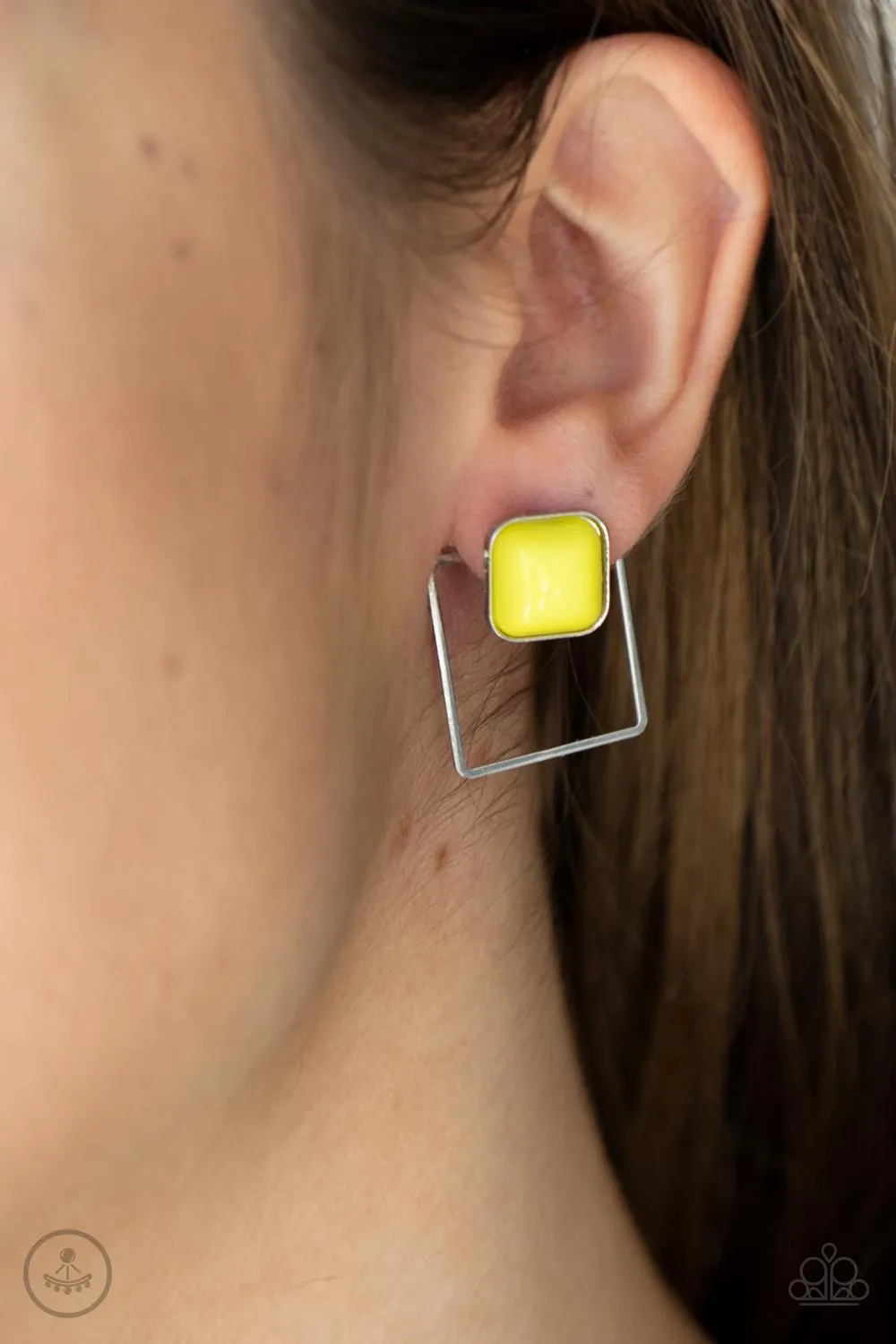 FLAIR and Square - Yellow Post Earring