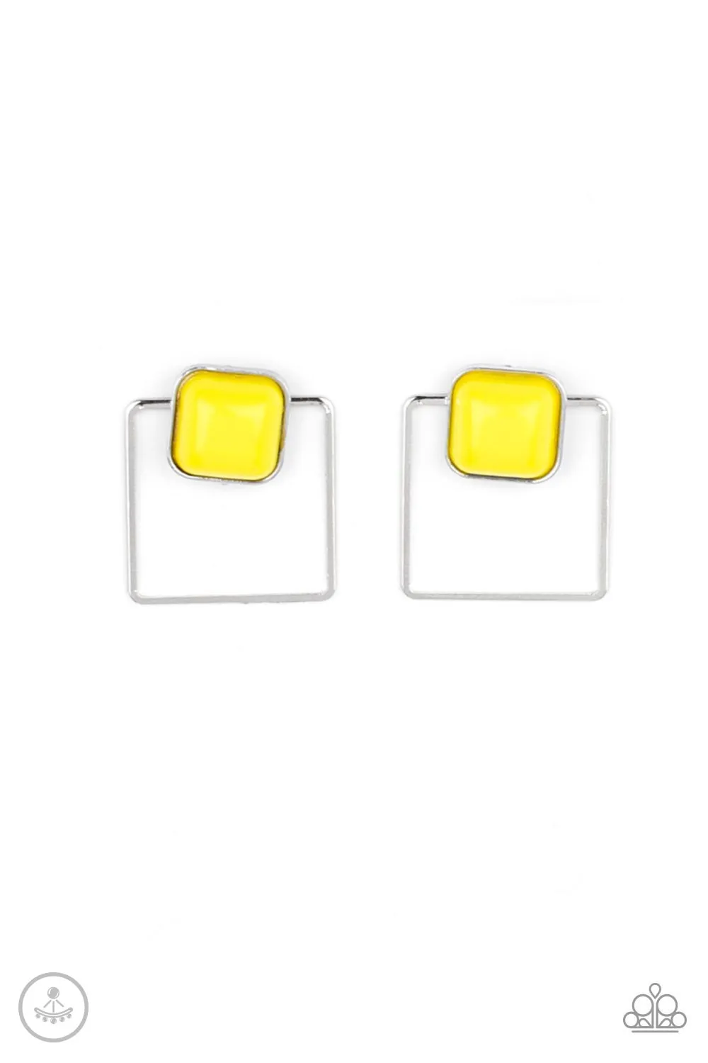 FLAIR and Square - Yellow Post Earring