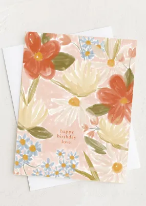 Floral Happy Birthday Love Card