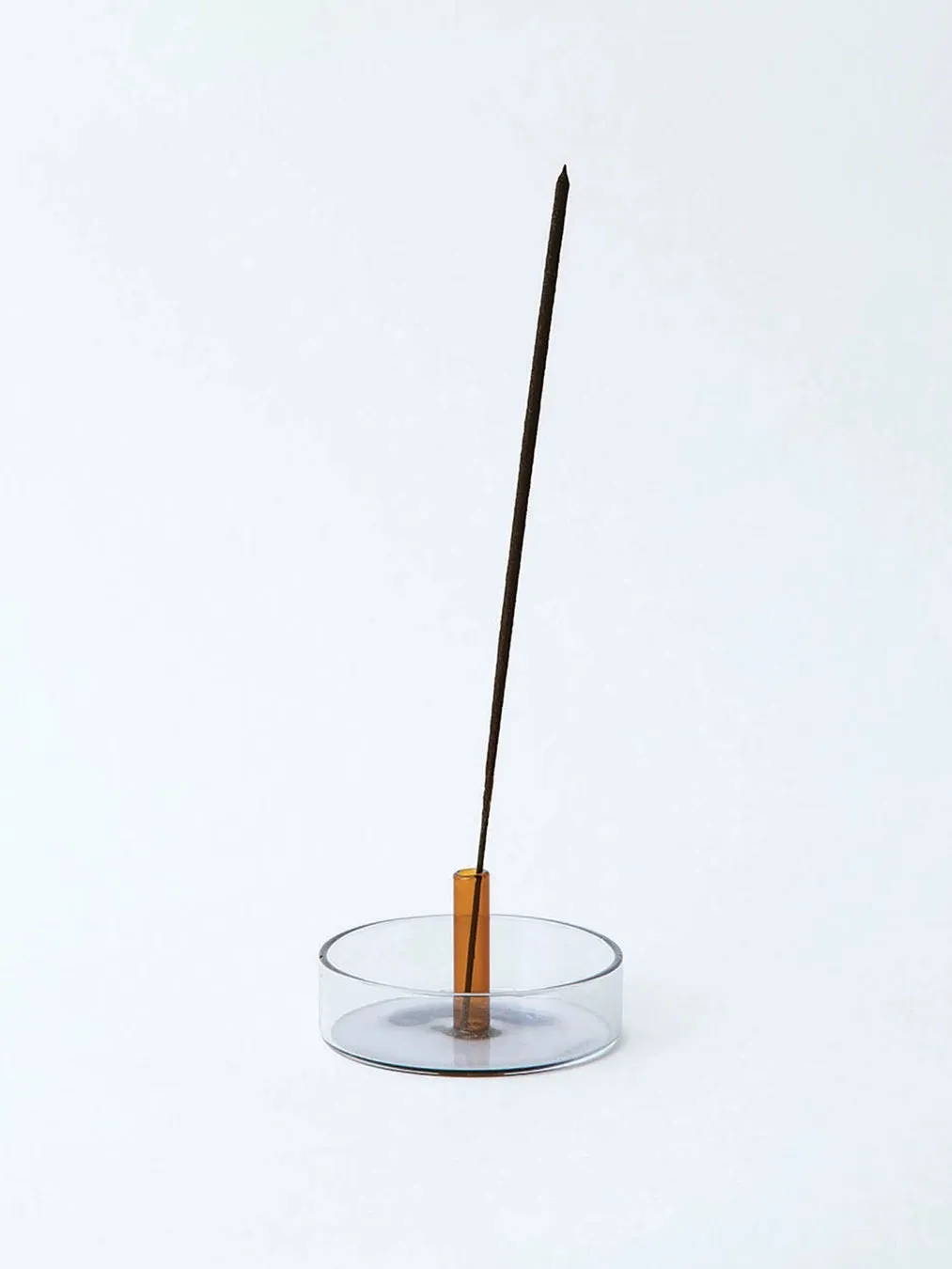 Grey & Orange Glass Incense Holder