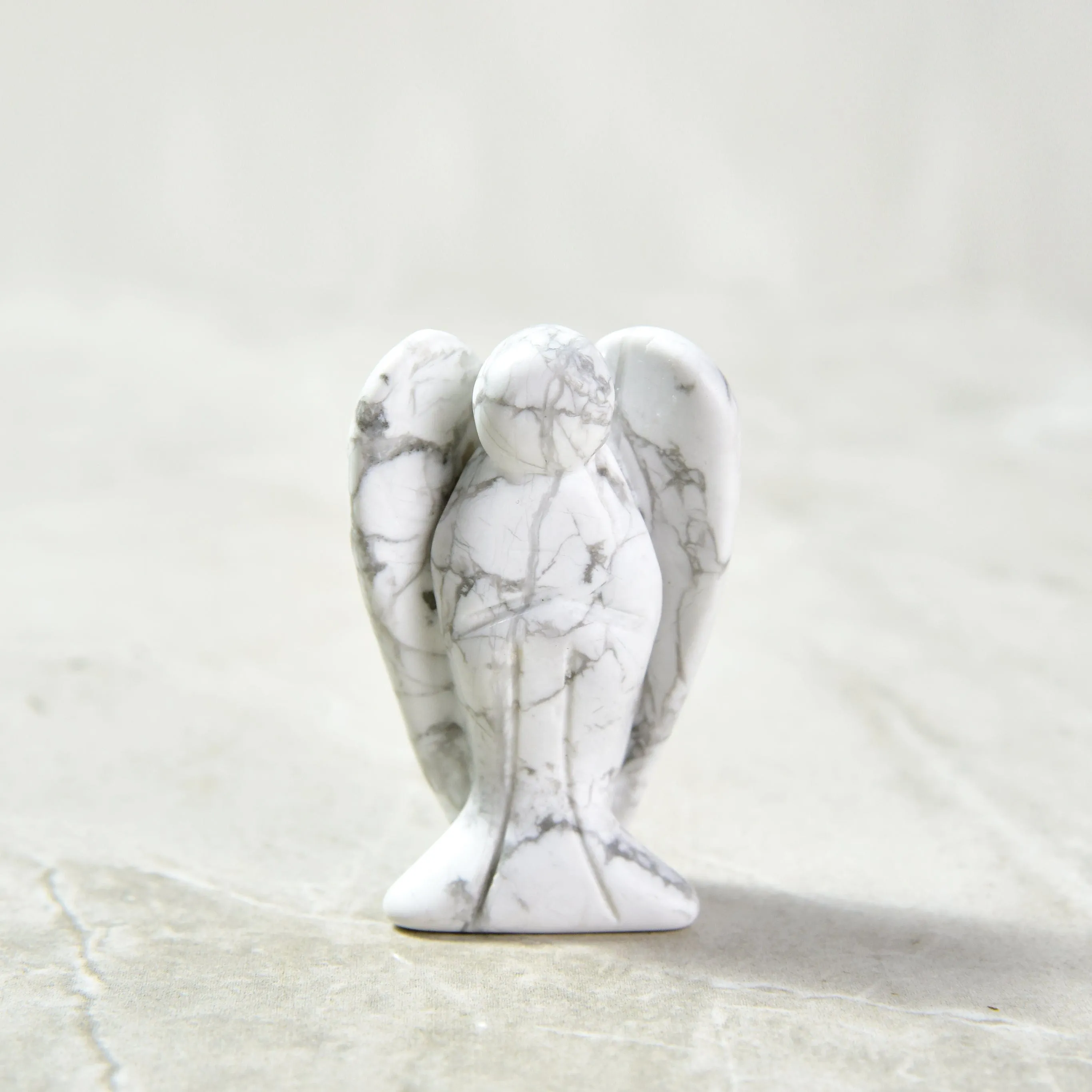 Howlite Angel Large Gemstone Carving