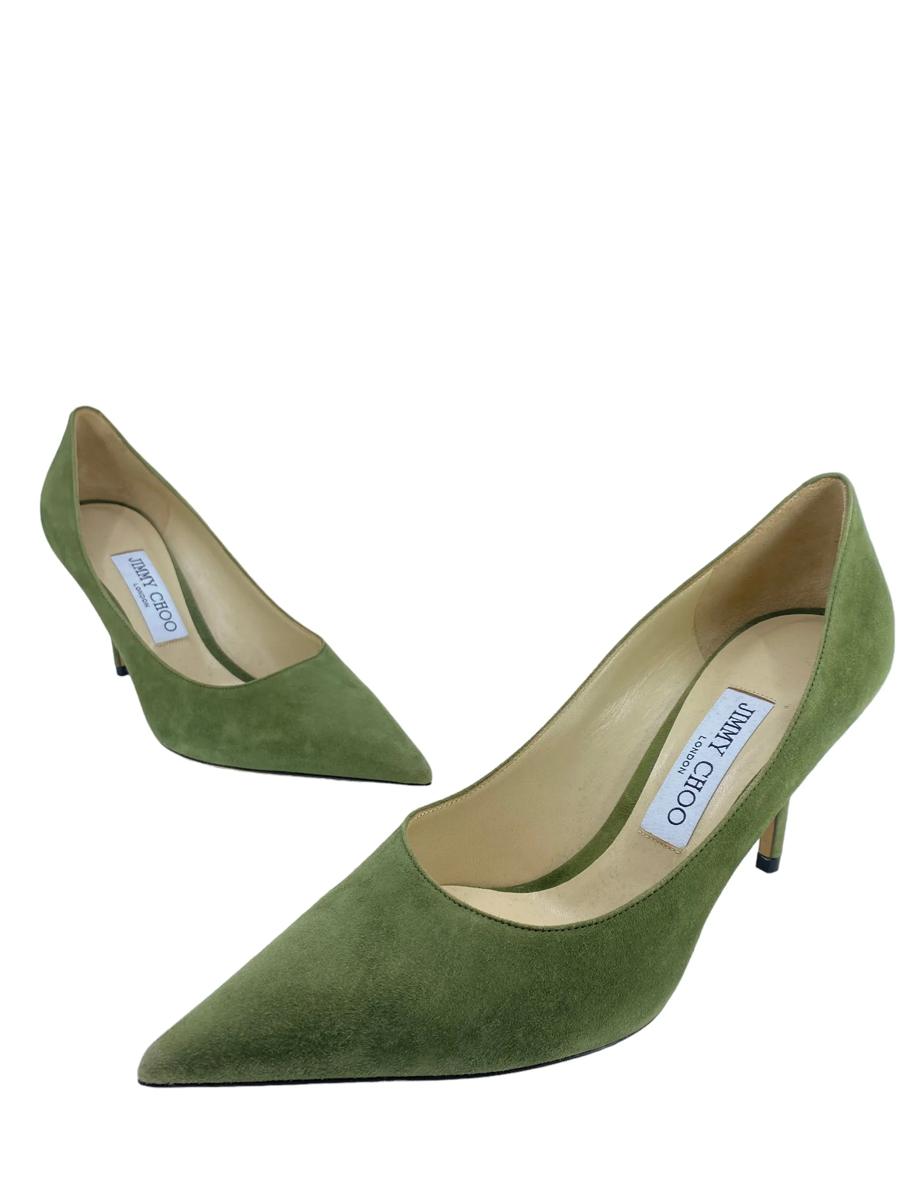 Jimmy Choo Green Suede Pumps 7.5