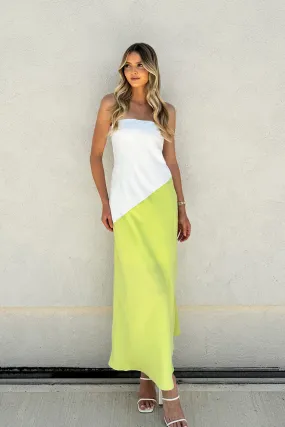 Joanna Maxi Dress | White & Green