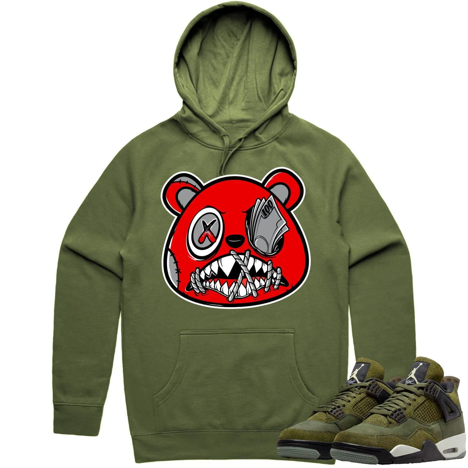 Jordan 4 Craft Olive 4s Hoodie to Match - ANGRY MONEY TALKS BAWS