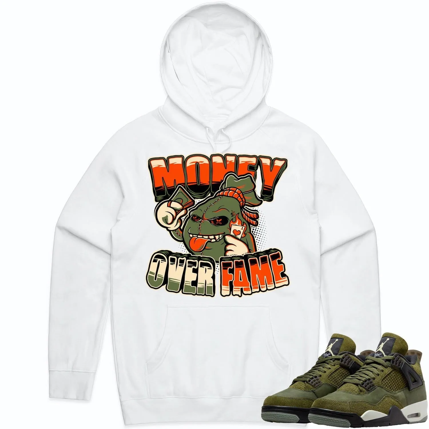 Jordan 4 Craft Olive 4s Hoodie to Match - CELADON MOF