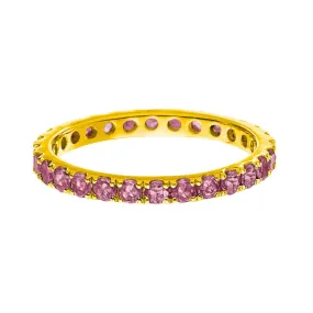 Josephine Band Yellow Gold Pink Sapphire 2mm