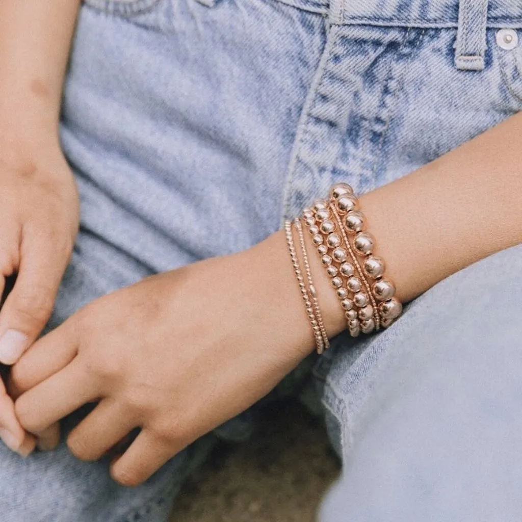 Karen Lazar  - 5 mm Yellow Gold Filled Bead Flex Bracelet