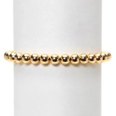 Karen Lazar  - 5 mm Yellow Gold Filled Bead Flex Bracelet