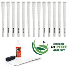 Karma Velour - 13 piece Golf Grip Kit (with tape, solvent, vise clamp) - WHITE