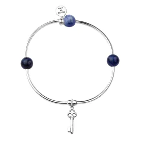 Key | Soft Bangle Charm Bracelet |  Sodalite