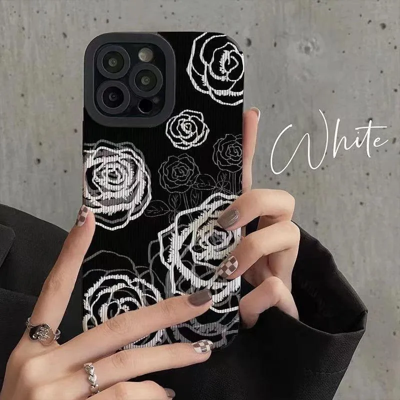 Korea Style Cute Floral Phone Cases for iPhone 14, 13, 12, 11, Pro Max, X, XS Max, XR, Plus