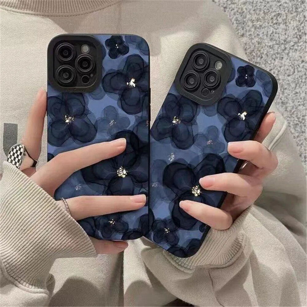 Korea Style Cute Floral Phone Cases for iPhone 14, 13, 12, 11, Pro Max, X, XS Max, XR, Plus