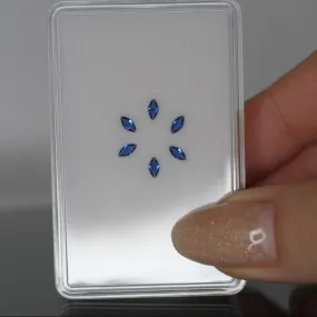 Lab Sapphire | marquise cut 4x2mm, blue, accent stones